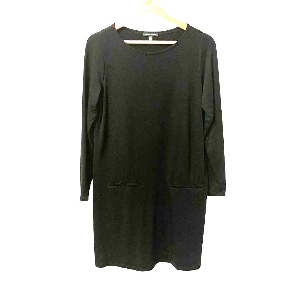 Eileen Fisher Tencel Long Sleeve Dress Size S Lightweight Lagenlook Minimalist